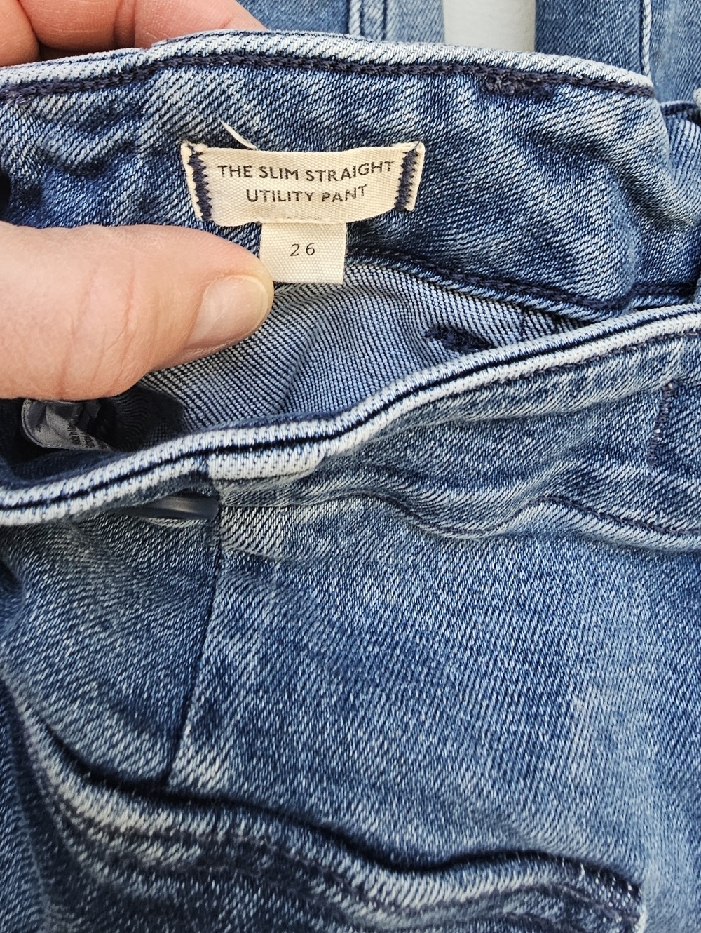 Madewell Slim Straight Utility Pant - Light Blue Denim